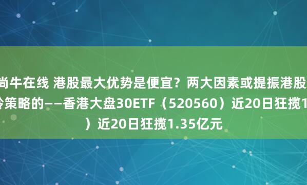 尚牛在线 港股最大优势是便宜？两大因素或提振港股！自带哑铃策略的——香港大盘30ETF（520560）近20日狂揽1.35亿元